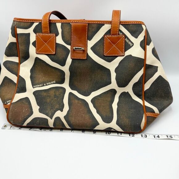 Dooney & Bourke Vintage VTG Canvas Leather Shoulder Giraffe Print Tote Bag - Picture 14 of 16